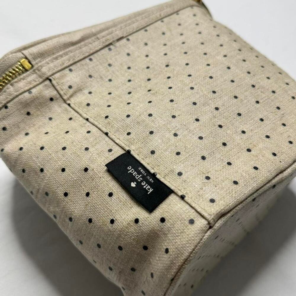 Kate Spade black + cream polka dot lunch bag coquette lunch box work office girl - Picture 2 of 8